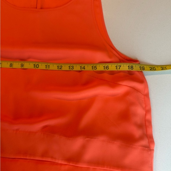 Banana Republic Sleeveless Layered Shift Dress Size 10 | Bright Orange - Picture 11 of 15